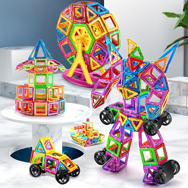 67pcs Magnetic Building Blocks, Magnetic Tiles, Large STEM Building Kits, DIY Children's Toys, Creativity Beyond Imagination, Toys for Boys And Girls, Random Colors, Suitable for Birthdays, Halloween, And Christmas Gifts