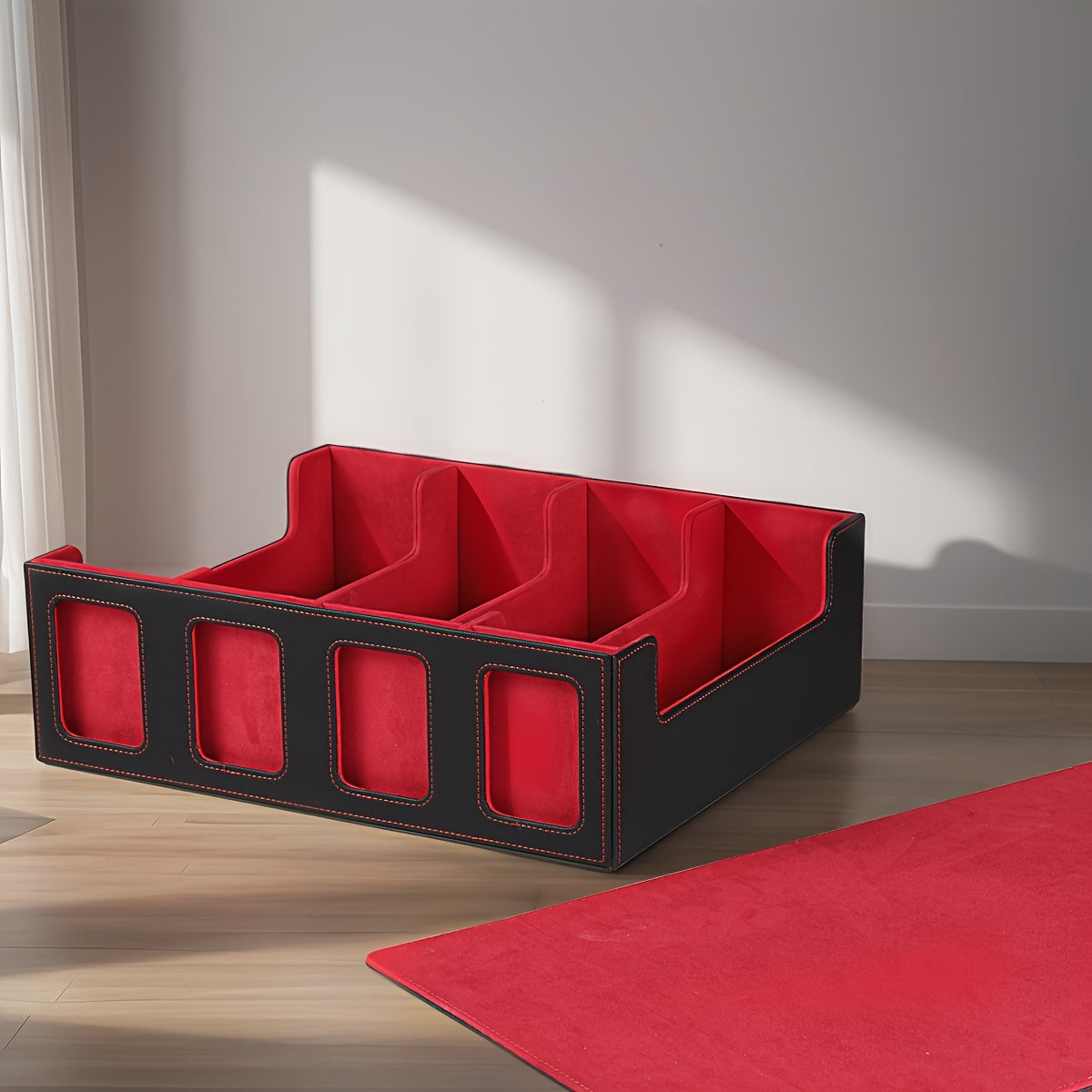 Card Cartridge Display Window, Equipped With 24 Color Cards; Four Card Sleeves; Four Grid Boards, Transaction Card Storage Box, Capable Of Holding Over 1200 Single Set Cards, Strong Magnetic Card Box, Suitable For Gaming Transaction Cards