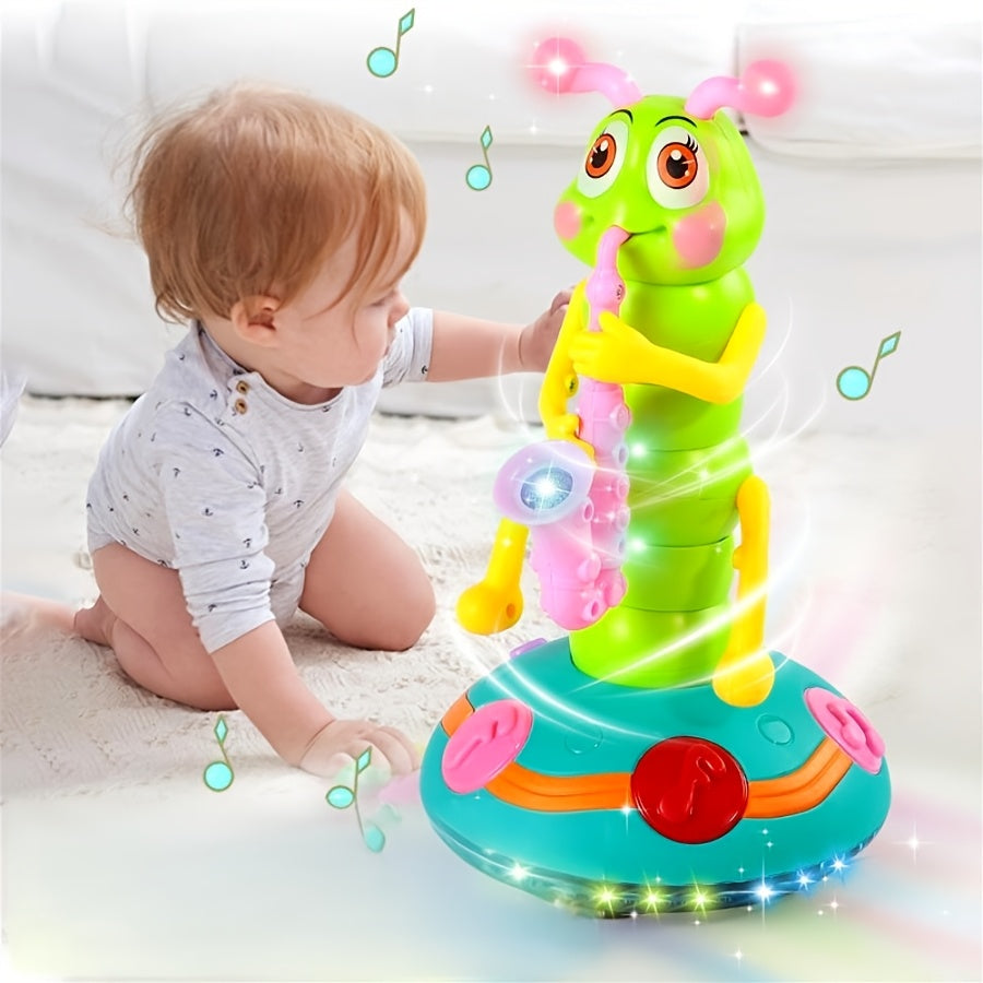 Kids Electric for CATERPILLAR Saxophone with LED Lights & Sound - Dancing Musical Instrument for, Interactive Baby Sensory with - - ( Not Included) - Boys & Girls Birthday/Christmas/Halloween Gifts