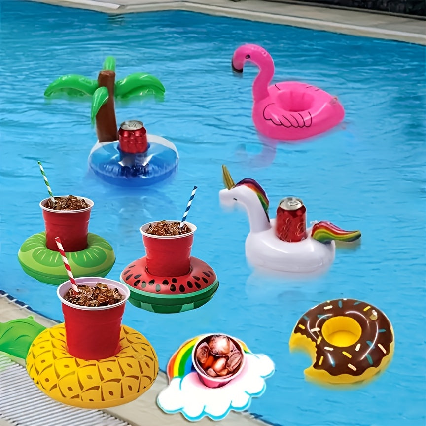 15 Pack Inflatable Drink Holders/Floats - Flamingo Pool Cup Coasters, Inflatable Floating Beer/Water Holders for Swimming Pool Parties, Hot Tubs, Lake & Beach Outfits - Easy Setup & Portable for s/