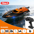 Top Speed of 30Km/ H, Small High-Speed Remote-Controlled Speedboat Comes with LED Night Navigation Lights, 2.4G Remote Control, Anti Capsizing, Circulating Cold Water Device, Christmas, Birthday Gif