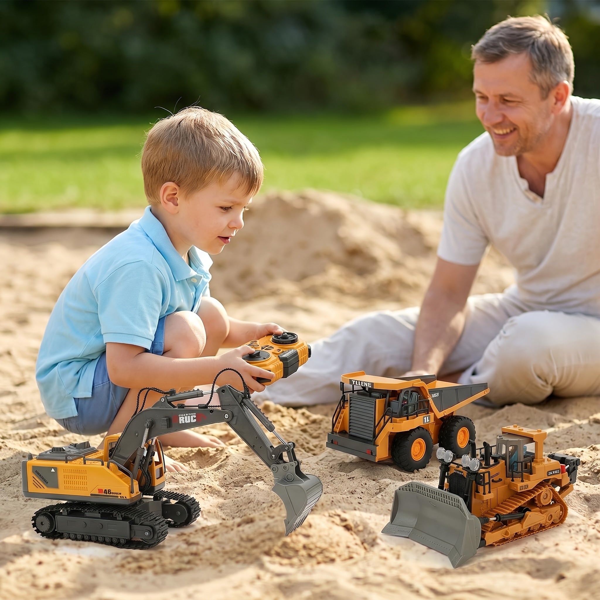 1:24 Alloy RC Excavator, Loader & Bulldozer - 680° Rotation & Working Arm, Forward/Backward/Turning, Realistic Design For Outdoor Sand/Grass Play, Ideal Christmas & Day Gift