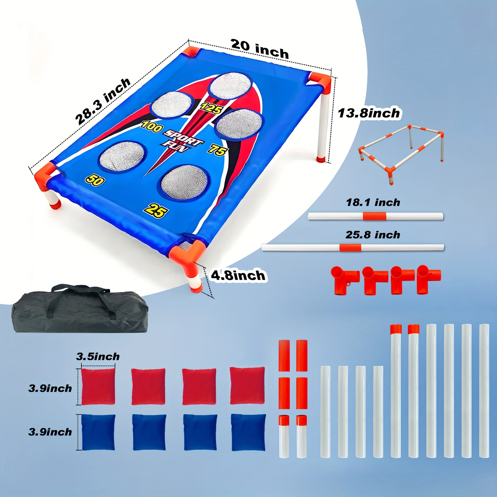 Bean Bag Toss Game Set - 1 Boards, 8 Bean Bags & Carry Bag | Outdoor/Indoor Fun for Kids & Adults | Perfect for Camping, Parties, Beach, Backyard | Halloween & Christmas Gift