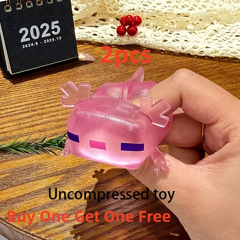 Buy One Get One Free 2pcs Axolotl Squishy Relax Toys, Cute Squishy Axolotl Squeeze Toys - Soft and Stretchable, Popular Party Favor Gift, Relax Sensory Toy, Halloween/Christmas/Easter/Birthday Party Favor Bag Fillers, Classroom Reward Supplies