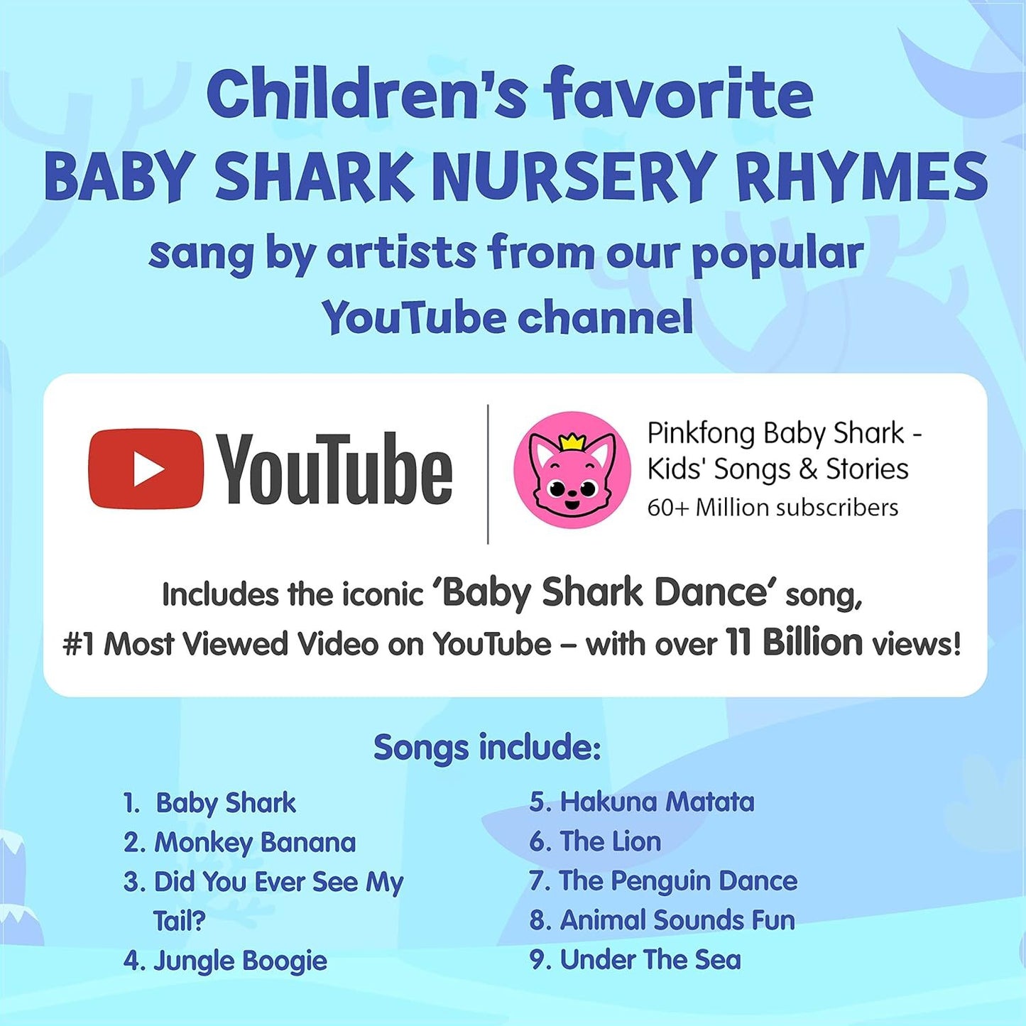 Baby Shark Animal Songs 10 Button Sound Book, Pinkfong Baby Shark Nursery Rhymes Children's Sound Books, Interactive Learning Books for Toddlers, Learning & Education Toys, Baby Shark Gifts for Kids