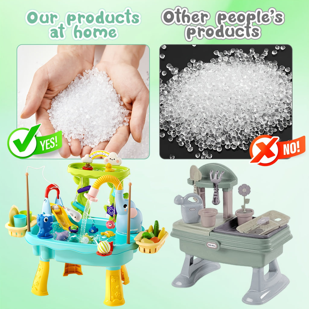 2026 Toddler Water Table Toy with Electric Water Pump, Kids Water Table WithFaucet/Play Food Accessories/Fishing Toy, Kitchen Play Sink Toys for Girl Boy Age 3+