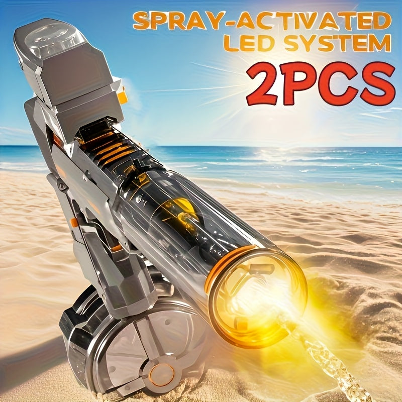 2026 New 2pcs High-speed Automatic Water Gun, Featuring An Ultra-long Shooting Range And Cool Lights, Is A Toy for Boys And Girls, Perfect for Outdoor Play In Summer, And The Best Birthday Gift