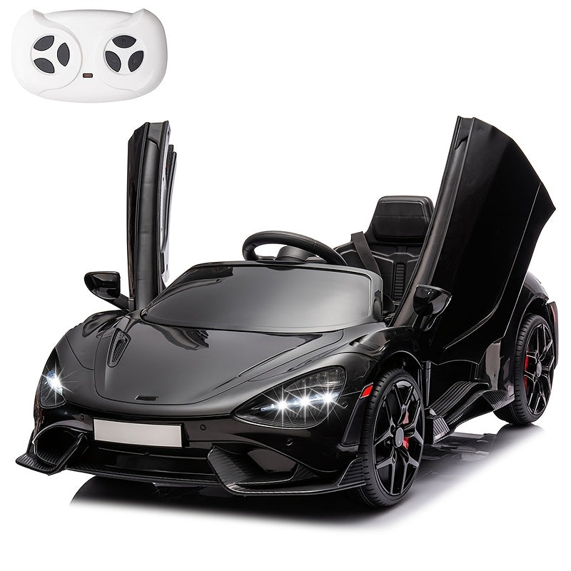Kids Ride On Toy Car 12V Battery Powered Electric Vehicle, Ride On Toy for Children Christmas Gifts, with Hydraulic Doors, Parent Remote Control, LED Lights, MP3 Player, Smooth Start, 3 Speeds
