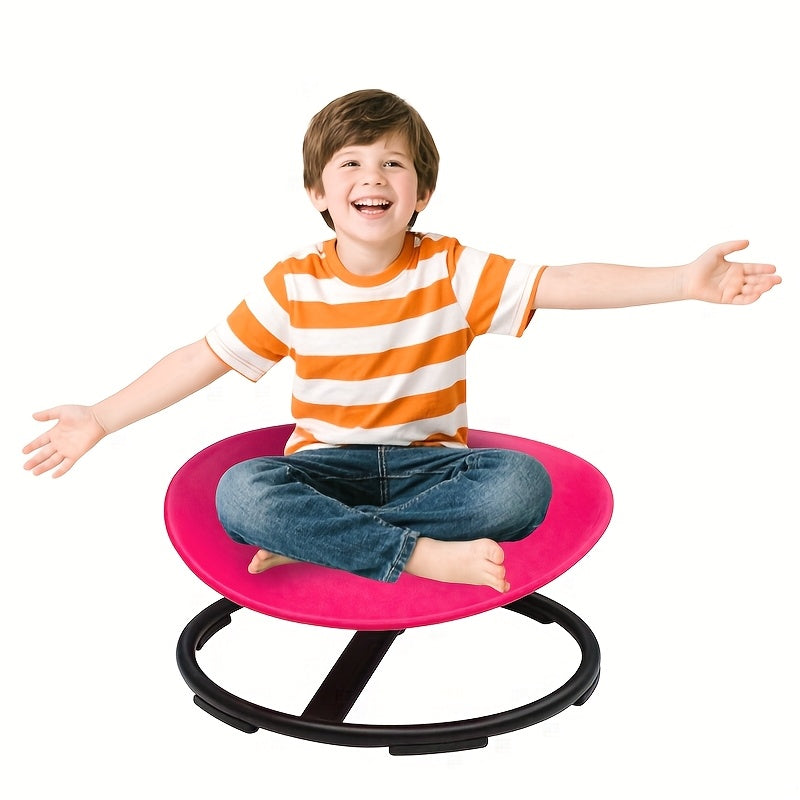 Autism Spinning Chair for Kids, Sturdy Sit & Spin, Motor Skills Trainer, Therapeutic Sensory Play, Indoor/Outdoor Use, Pink/Red/Blue, for ADHD & Sensory Processing Disorder, 3+ Years