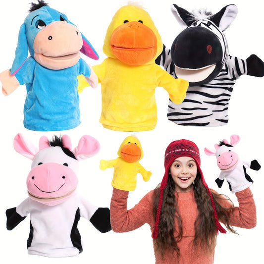 Collection of Four Hand Puppets, Perfect for Engaging Playtime, Ideal for Educational Purposes, Fosters Creativity And Joy, Great for Theatrical Performances, Birthday Presents, And Suitable for Nurseries And Classrooms
