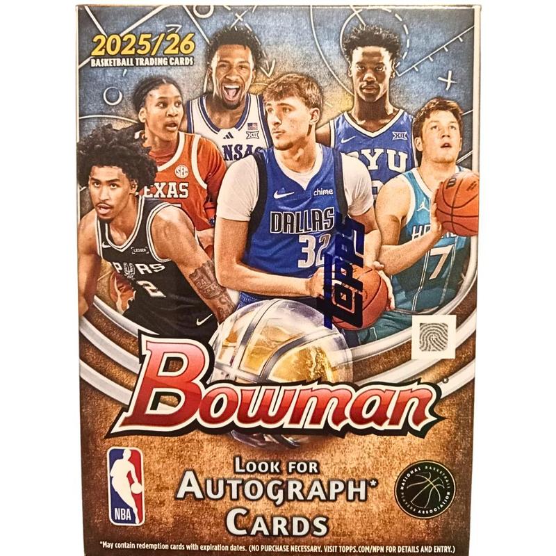 2025-26 Topps Bowman Basketball Blaster Box with 60 Total Trading Cards + 6 Toploaders and StreetCards Magnet! Look For Chrome Prospect Autographs!