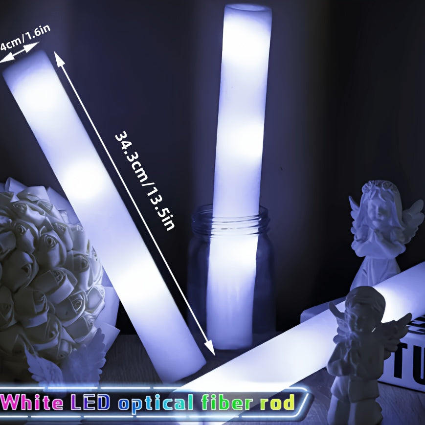 38/60/120-Count White Foam Glow Sticks, Flashing Light Sticks for Party Decorations, Suitable for Christmas, Weddings, Birthday Concerts, Festivals, Halloween, Carnival Parties, As Well As Glow Sticks for Outdoor Camping Lighting, Easter Decorations