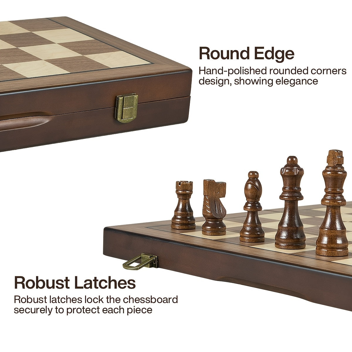 Magnetic Wooden Chess Set for Adults Kids 15 Inches Chess Borad with Handmade Pieces, Folding Portable Travel Unique Chess Game for Tournament Professional Beginner, Birthday And Christmas Gifts