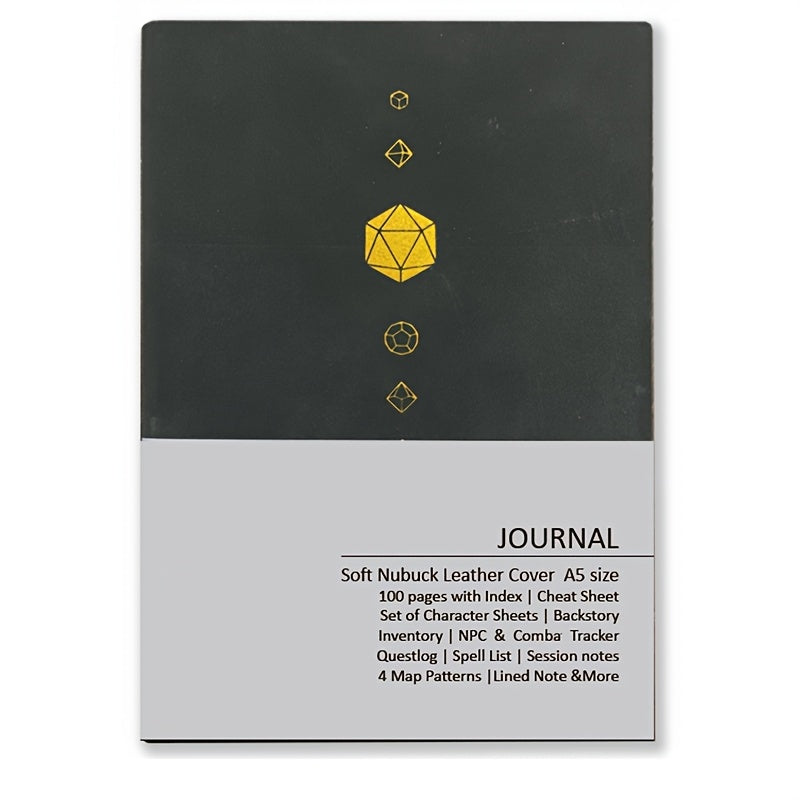 RPG Journal, DnD 2024 5R/5e Premium Sheepskin All-in-One Diary, 100 Pages, Complete Character Sheets, Backstory, Exclusive Game Guide, Treasure Item List, NPC Manager, Quest Logbook, Lined Notes Pages, Spells & Tracking, Character Relationships