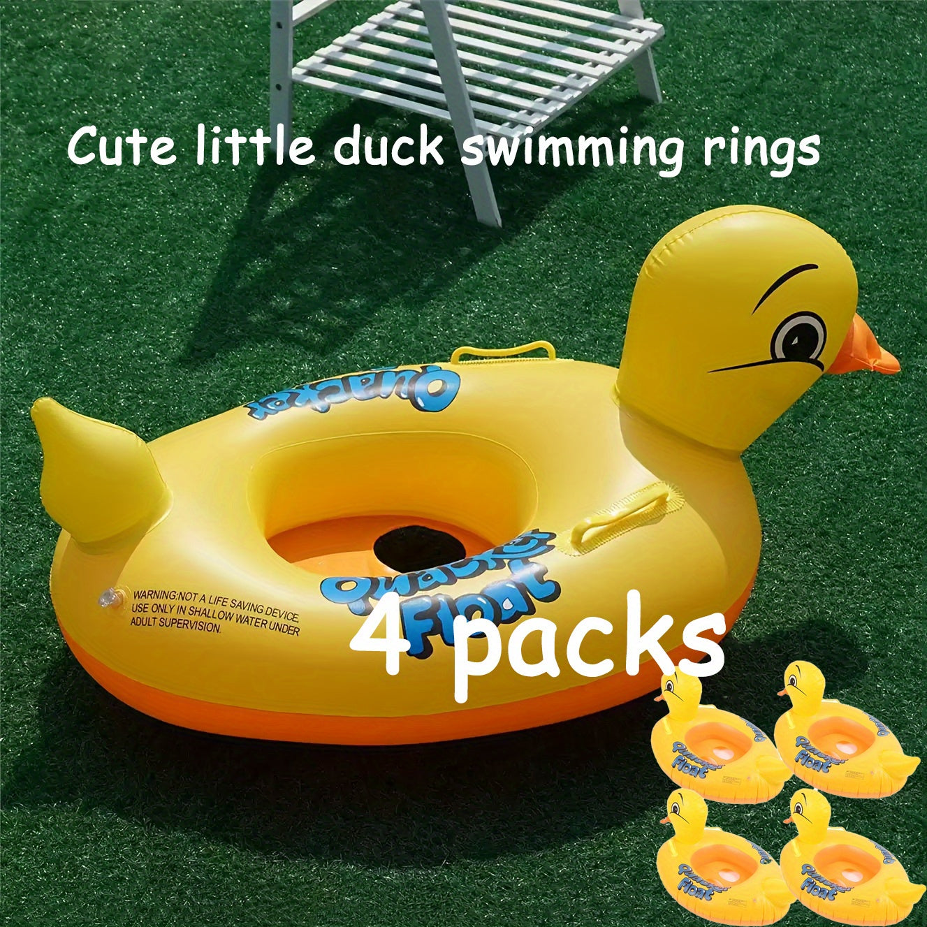 1/2/4-pack Inflatable Duck Pool Float -Cute & Safe Swim Ring With 2 Handles, PVC Float, Summer Water Toys For Pools, Lakes, Beach & Outdoor Fun