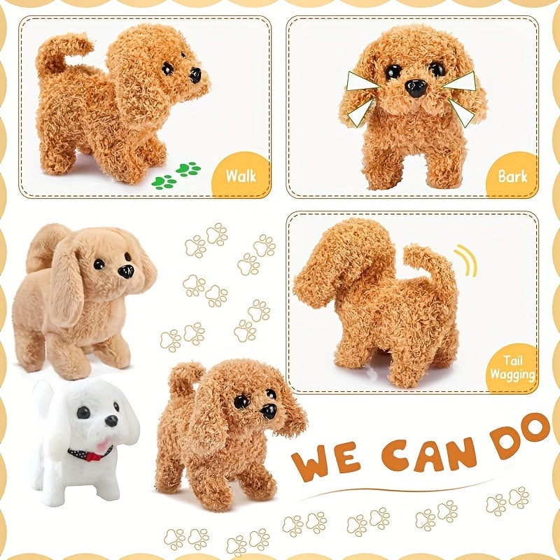 2026 New White, Brown And Teddy Electric Toy Robot Dog with Exquisite Gift Box, Can Walk, Wag Its Tail, Bark, Cute Pet, A Heartwarming Choice for Birthdays And Other Festival Gifts