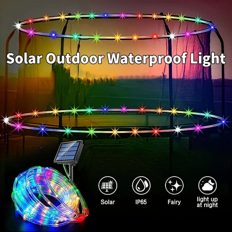 Trampoline Accessories, Trampoline Lights Solar, IP65, 8 Dynamic Modes, Solar Powered Outdoor Light for 8-16ft Trampolines, Commercial Street and Area Lighting, 36V or Below