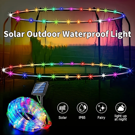 Trampoline Accessories, Trampoline Lights Solar, IP65, 8 Dynamic Modes, Solar Powered Outdoor Light for 8-16ft Trampolines, Commercial Street and Area Lighting, 36V or Below