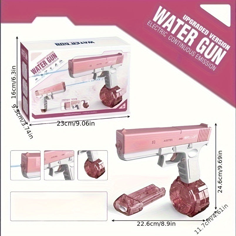 Pink/blue High-capacity Automatic Water Gun - A Long-range, Durable Toy with Dual Magazines And An Ergonomic Grip, Perfect for Summer Swimming Pools And Outdoor Entertainment, A Toy Gun