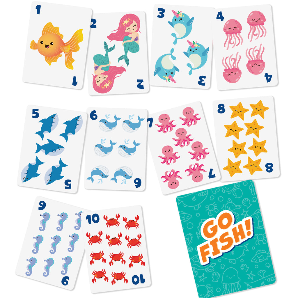 2/3/4 Decks Card Games for Kids, Go Fish, Old Maid, Memory Match, Crazy Eights, Animal Playing Cards, Card Game Playing Cards for Boys Girls Ages 4+, for Game Nights and Family Gatherings, Gifts for Birthday Christmas