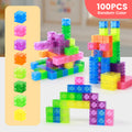 [Christmas & Birthday Gift] 100pcs Magnetic Building Blocks Toy | Random Colorful Transparent Cube Construction Set | Creative Physics Learning Toy | Ideal Christmas & Birthday Gift For Boys & Girls
