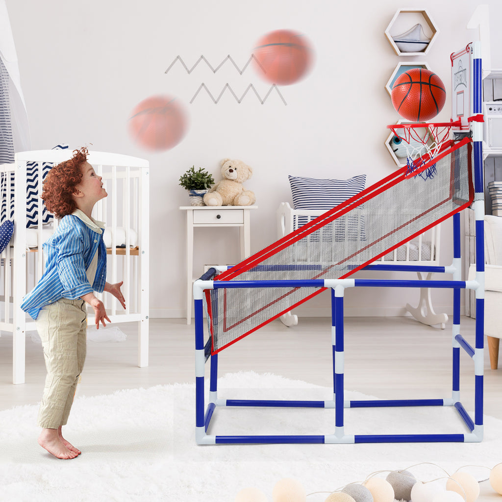 Basketball Game Set with 2 Balls for Kids,Adjustable Toy Game Sport with Storage for 3 to 6 Years Old, Kids Basketball Hoop Suited for Outdoor and Indoor