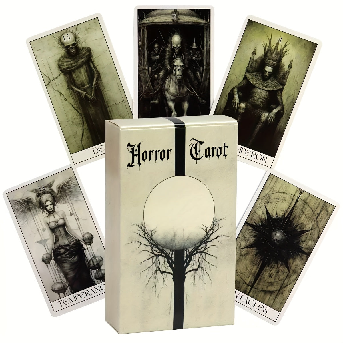 1pc Mystical Horror Tarot Cards Deck -Card For Divination, Power Exploration & Heart Insight | Perfect Board Game Accessory & Festival Gift(Halloween And Christmas Gifts) ATMO