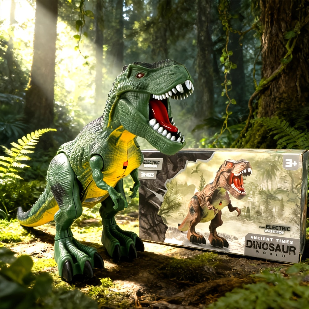 3pcs Electric Dinosaur Toy with Sound Light and Walking Effect, Boy Children's Toy Gift, Suitable for Children Aged 3 4 5 6 7, Interactive Movable Dinosaur Toy Set
