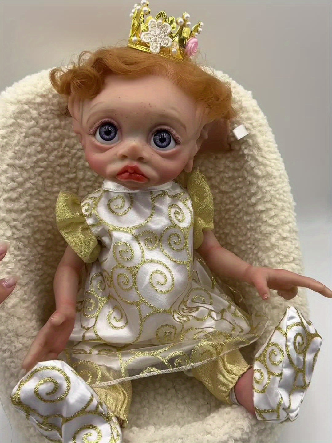 15 Inches/ 38Cm Soft Vinyl Reborn Doll Fully Hand Painted Fairy Elf Collectible Art Doll, Halloween/ Thanksgiving Day/ Christmas Gift Carnival Easter Gift