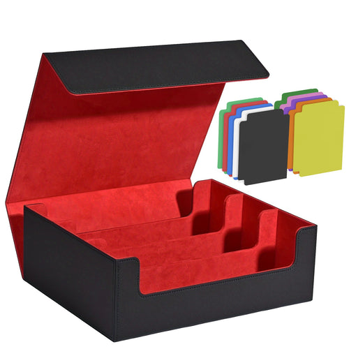 1 Card Deck Case for Trading Cards 1800+, Trading Card Storage Box with 10 Dividers, Commander Deck Box Fit for PTCG And Sport Cards. Multiple Colors Available