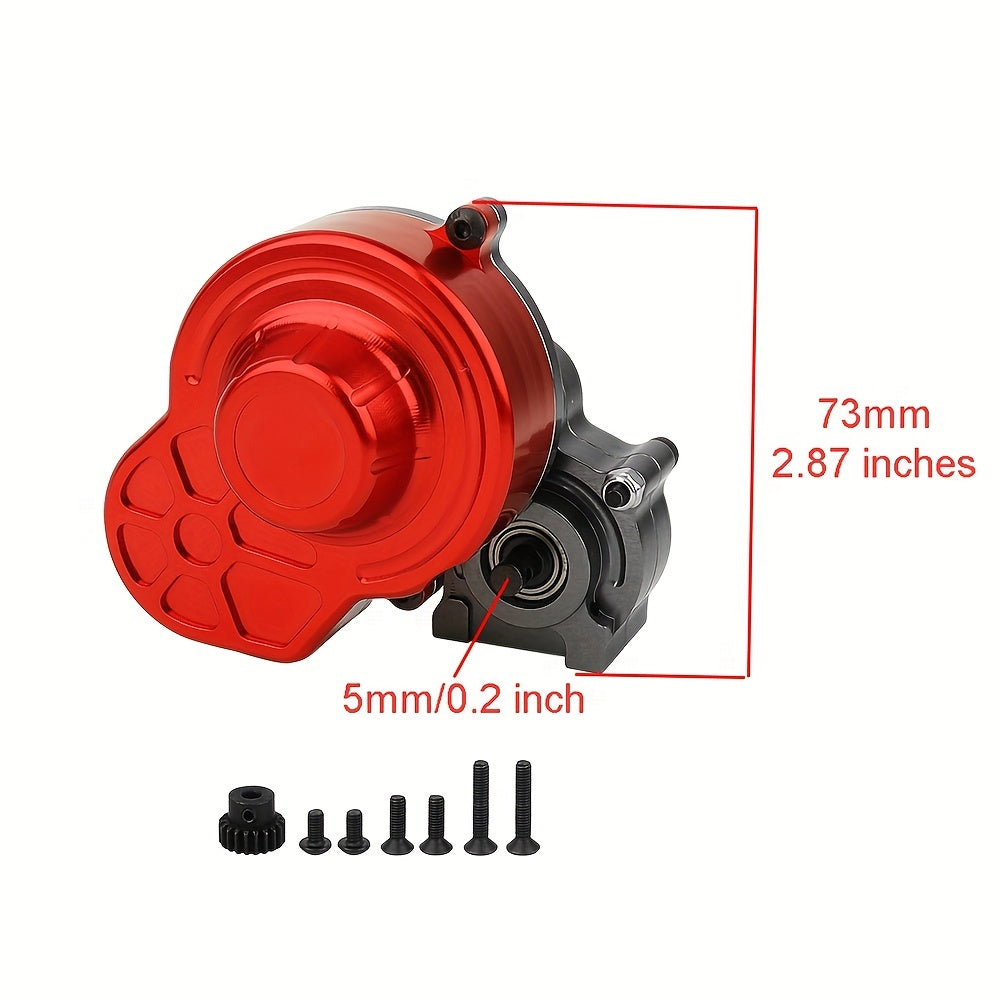 Complete Metal Gearbox And Transmission with Motor Gears Designed for 1/10 Scale RC Crawler Trucks, Specifically for Axial SCX10 Upgrade Components