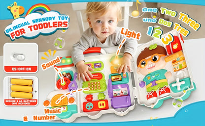 [Birthday Gift] 54in 1 Busy Board Toys for Toddler 18 Months, Educational Toys for 18 Months, Fine Motor Learning Baby Toys for 18 Months, Birthday Gift for 18 Months Boys Girls