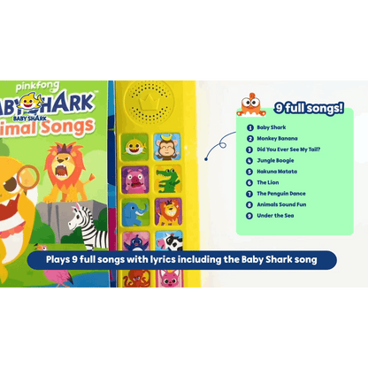 Baby Shark Animal Songs 10 Button Sound Book, Pinkfong Baby Shark Nursery Rhymes Children's Sound Books, Interactive Learning Books for Toddlers, Learning & Education Toys, Baby Shark Gifts for Kids