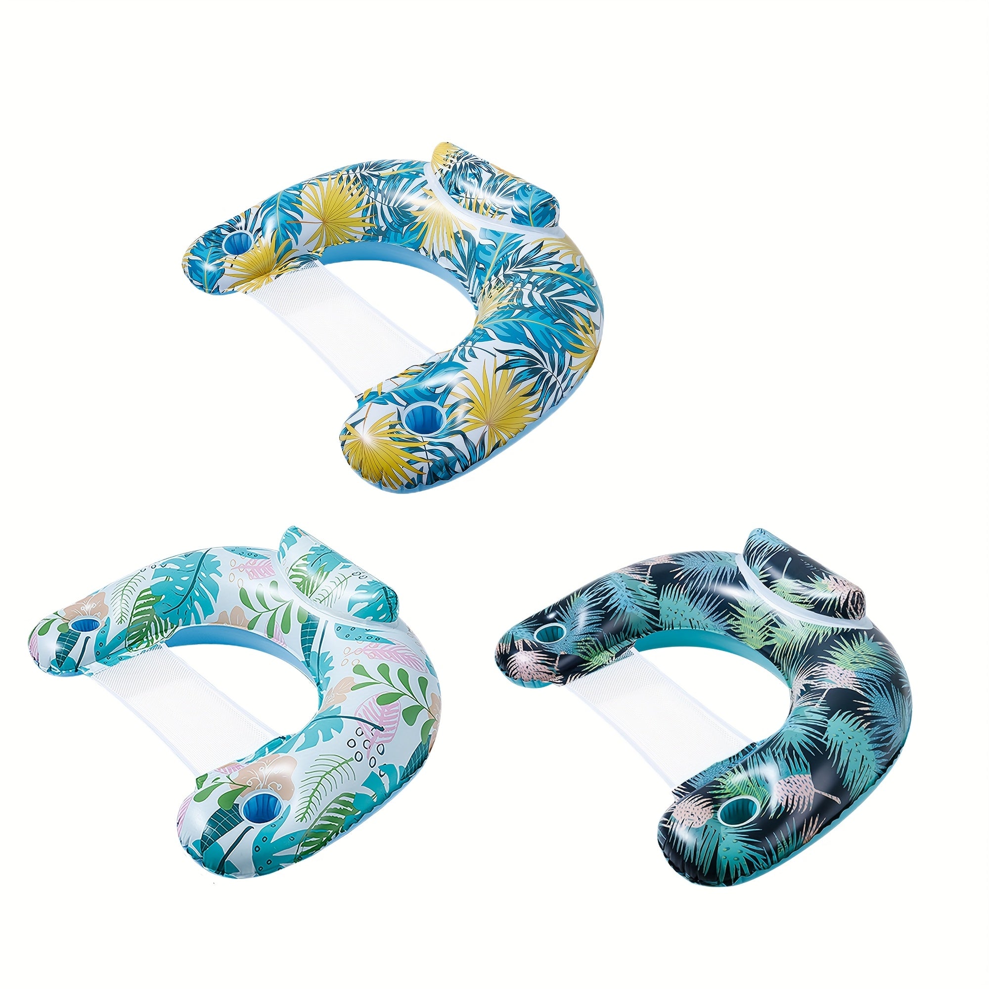 Inflatable Pool Noodle Chair, 3 Packs Stripes Design Pool Floats Noodle Sling Floatie, Swimming Party Floating Chair for Adult Party Summer Water Fun, Pool Deals
