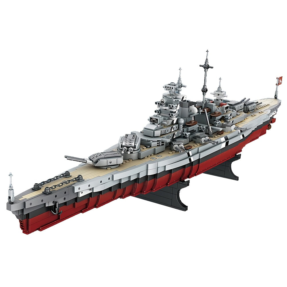 2081pcs Tech Battleship Clamp Block Building Set, MOC Large Warship Building Block Ornament Model, Adult Collectible Display Toy, Best Gift for Warship Enthusiasts 4201