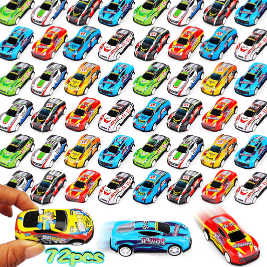 72pcs Pull Back Cars Bulk, Mini Race Cars for Youngsters, Birthday Gift, Goodies Bag, Classroom Prizes, School Rewards, Party Bag Fillers Youngsters Toys Easter Basket Stuffers for Youngsters (Random)