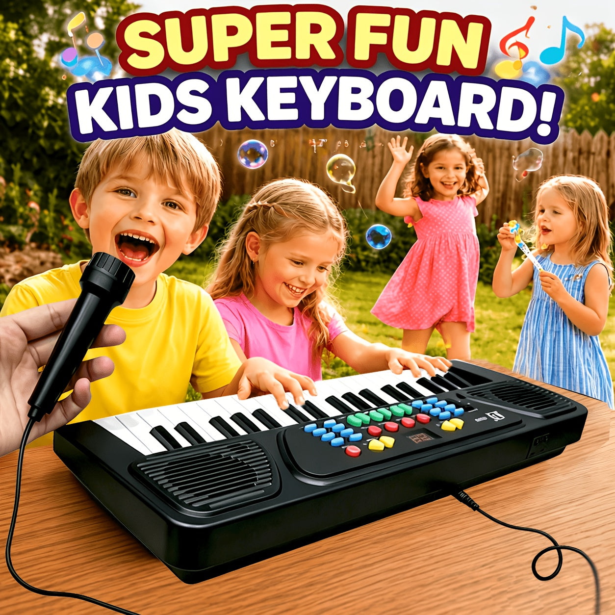 37 Keys Kids Keyboard Piano With Microphone, Portable Electronic Piano, Educational Musical Instrument Toy For Beginners, Birthday Gift For Boys Girls 3-12 Years Old