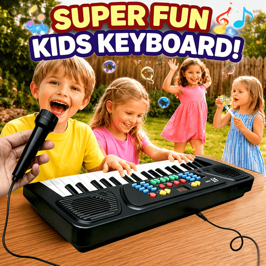37 Keys Kids Keyboard Piano With Microphone, Portable Electronic Piano, Educational Musical Instrument Toy For Beginners, Birthday Gift For Boys Girls 3-12 Years Old