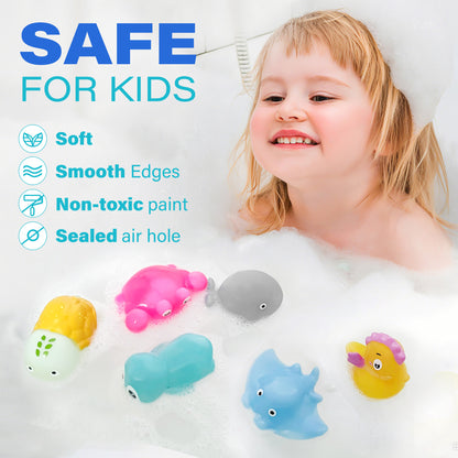 6pcs Color Changing Baby Bath Toys for Kids, No Hole Baby Tub Toys, Sea Animal Bathtub Shower Toys, Christmas gifts