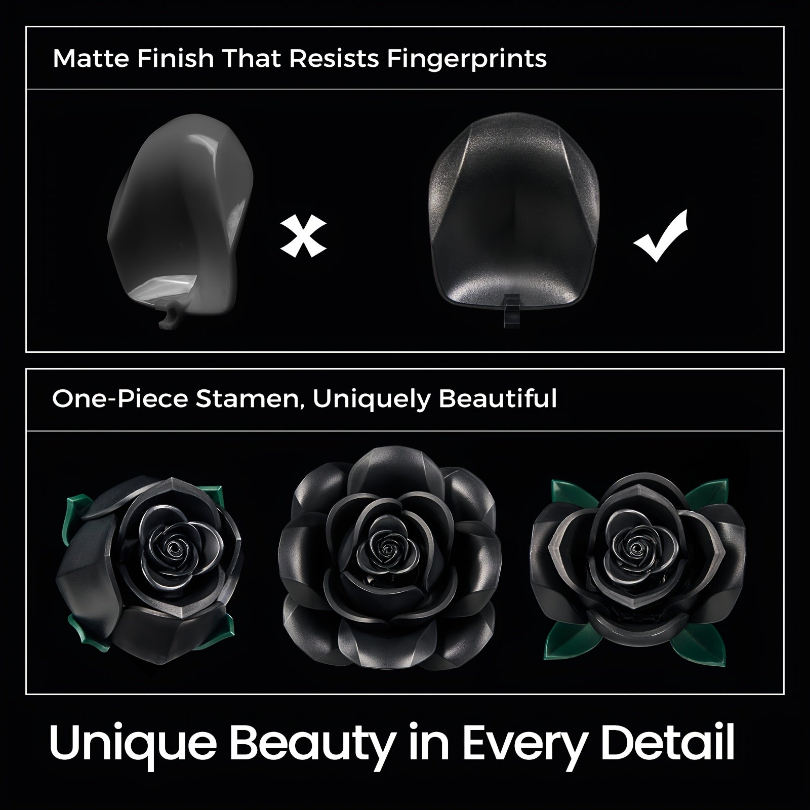Special Party Gift Gothic Black Rose Flower Artificial Flower Art Piece Background Bouquet Building Set 3 Rose Building Pieces Set 152pcs
