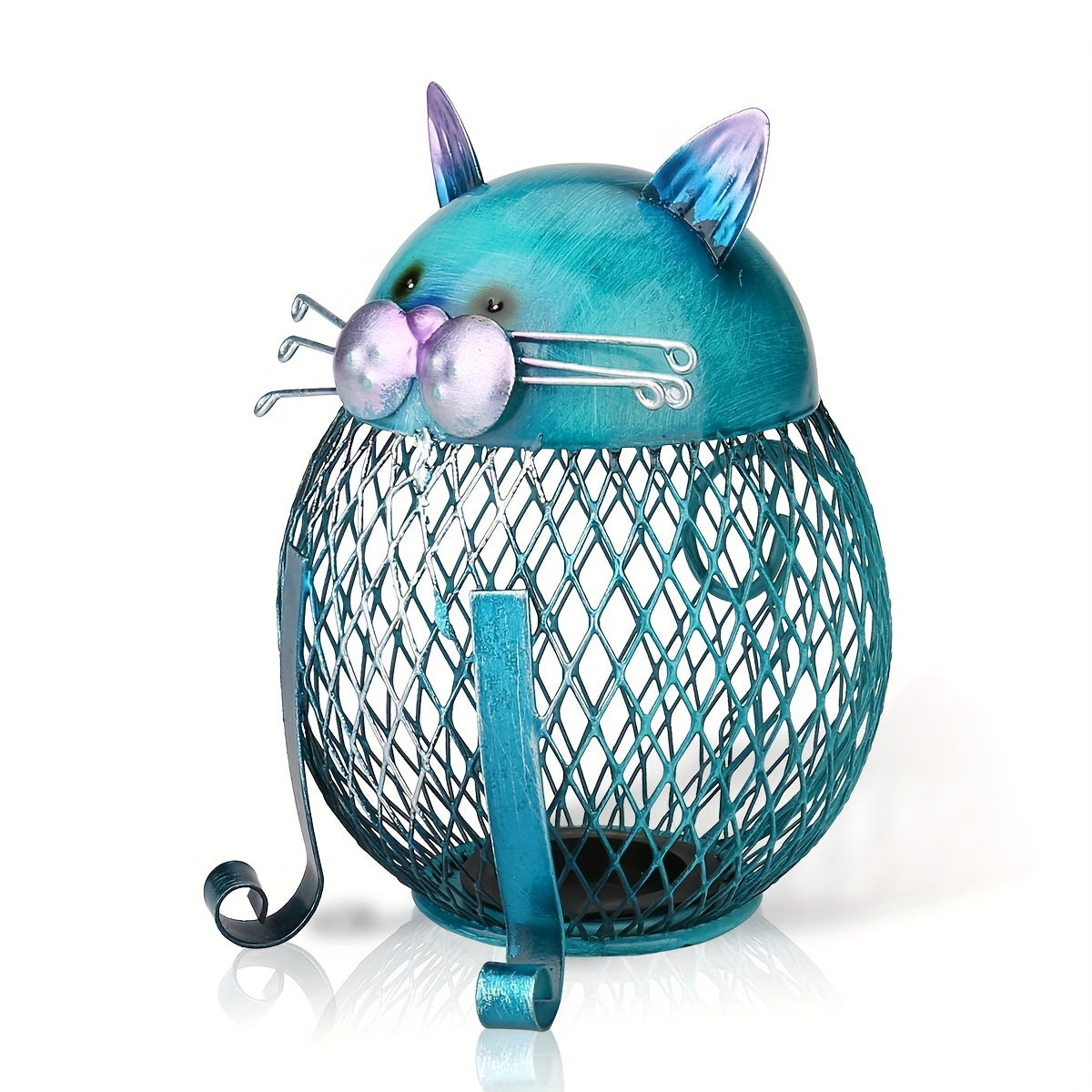 Whimsical Cat Coin Piggy Bank - Ceramic Animal Figurine with Removable Bottom Lid, Adorable Cat-Themed Gift for Feline Fans, Perfect Home Decor for Living Room, Bookshelf, and Office, Ideal Birthday, Halloween, and Christmas Present