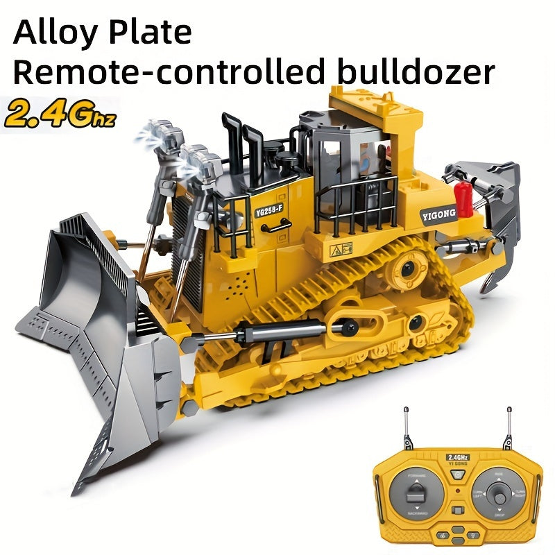 9-channel Bulldozer, 11-channel Excavator, Mini Dump Truck, Mini Loader, 2.4GHz RC Construction Vehicle Toys with Alloy Head, Lights & Sounds, Suitable for Boys & Girls, Perfect Gifts for Halloween, Thanksgiving And Christmas