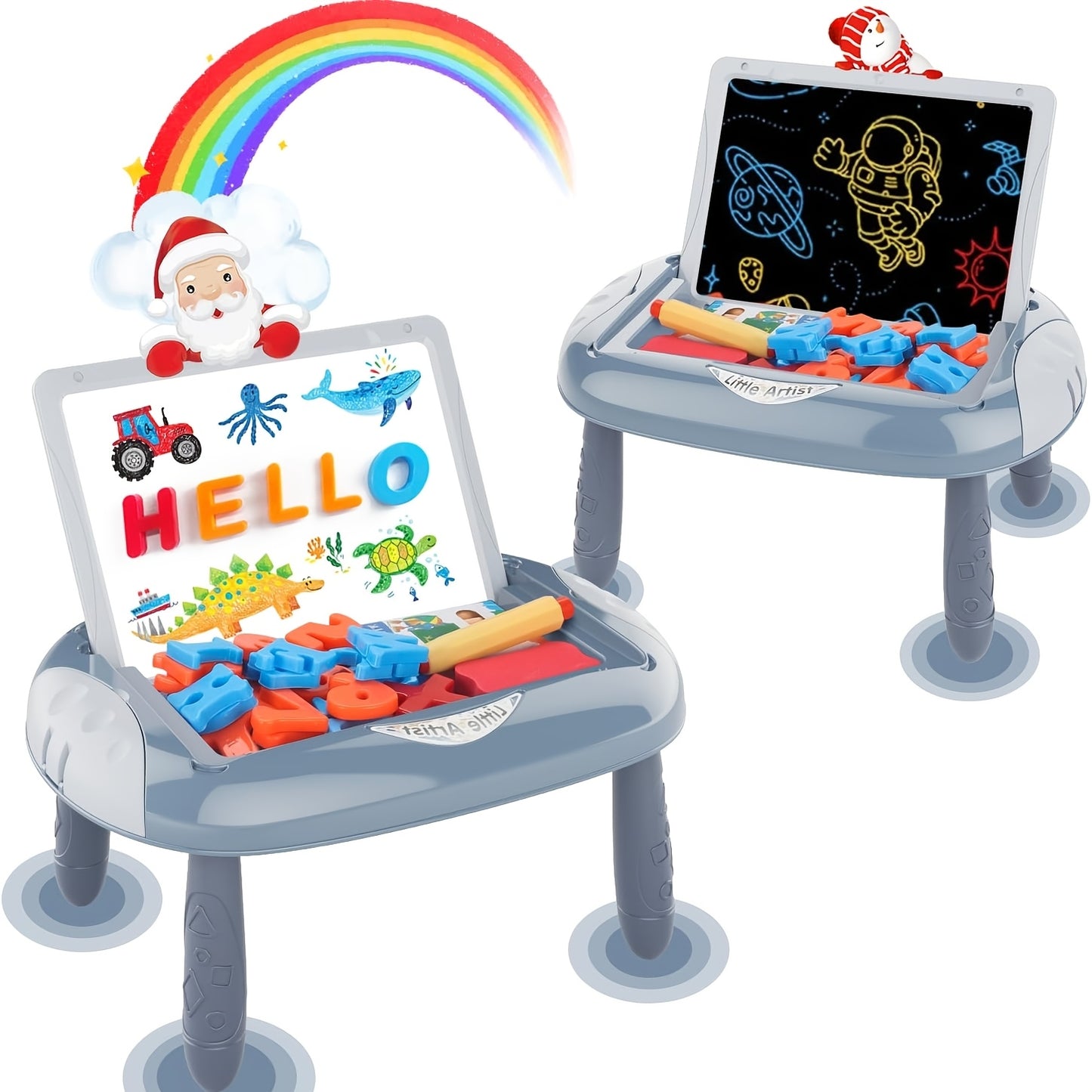 [Portable Toy Gift] Kids Magnetic Drawing Board, Double Sided Doodle Board Toy - with Teaching Supplies And Drawing Additions - Portable, Space Saving Design, Toy Gift for Boys And Girls