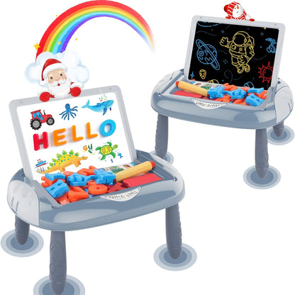 [Portable Toy Gift] Kids Magnetic Drawing Board, Double Sided Doodle Board Toy - with Teaching Supplies And Drawing Additions - Portable, Space Saving Design, Toy Gift for Boys And Girls