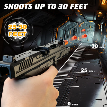 Cool Toy Gun, Soft Bullet Toy Gun Pistol With Ejecting Shells, Semi-Automatic Rapid-fire Toy Fake Guns With 100 Bullets, Indoor, Outdoor Shooting Games, Birthday Halloween Christmas Gift For Boy