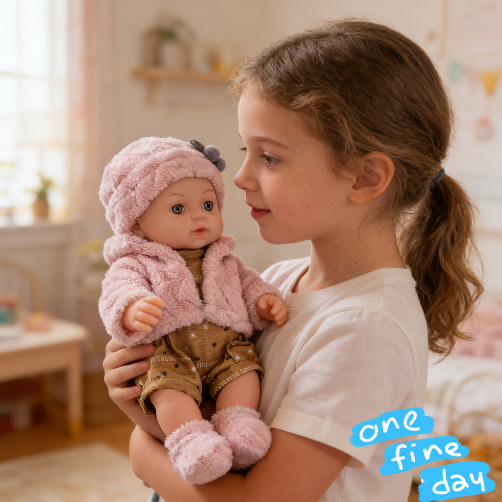 1 Lifelike 12 Inch/30cm Reborn Beautiful Doll, Including Hat, Socks, And Toy Pacifier Set, Lifelike Children's Toys, Suitable for Party Games, The Best Gift for Children On Christmas And Halloween, Girls Love Home Toys The Most