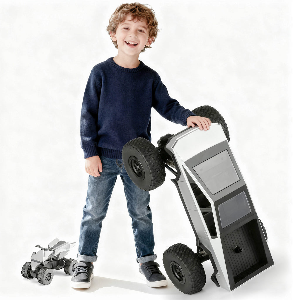 Huge RC Pickup Truck Remote Control truck Model Car with Free Gift Motorcycle Powerful Climbing Vehicle for All Various Terrains Great Christmas and New Year Gift for Kids Automobile