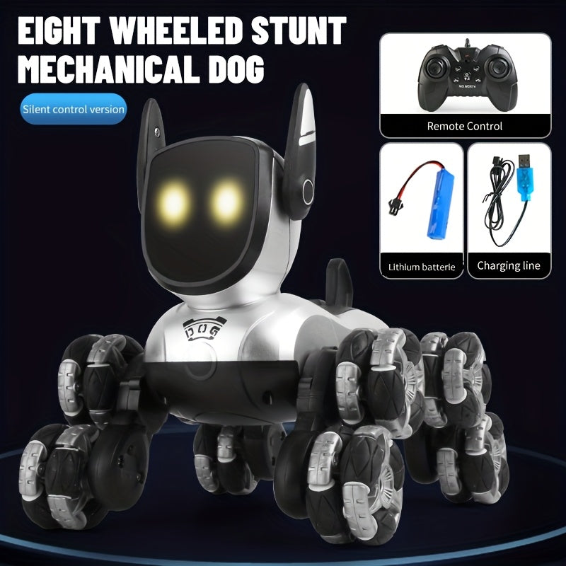 Rechargeable Electronic Interactive Intelligent Robot Dog, Remote Control Stunt Robot Toys with Remote Control, Music, Action Show for Boys And Girls Birthday Gifts And Christmas, Halloween Gifts.
