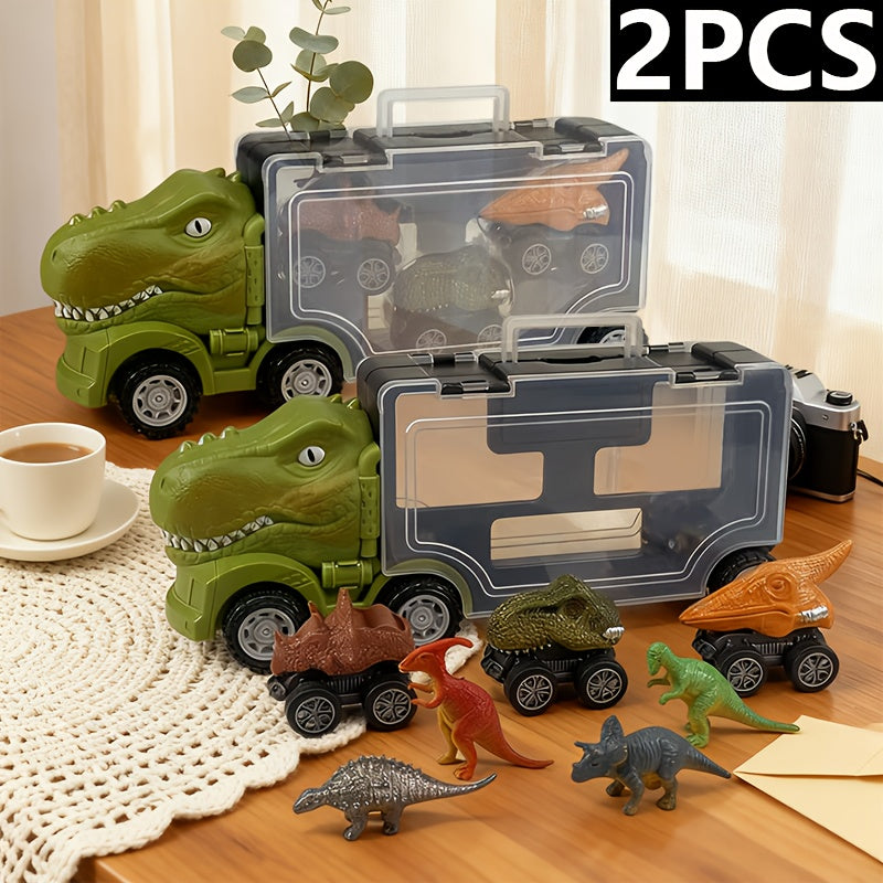 Car Toy Set, Dinosaur Truck Children's Toy Tyrannosaurus Rex Model, Dinosaur Car Combination, Boy Toy Car Gift, Birthday Small Random Dinosaur