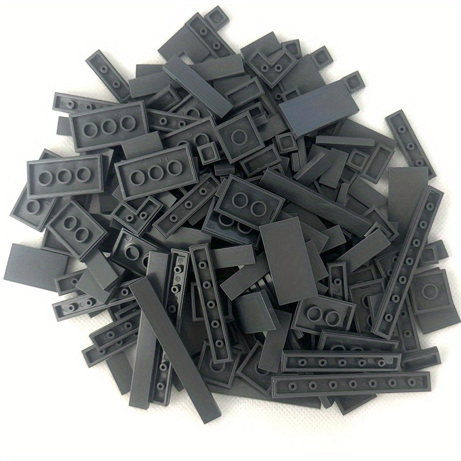 150pcs Bulk Smooth Flat Plate Building Block 1x1 1x2 1x6 Dots Thin Tile Bricks For Kid Toy Mixed Particle Compatible Brand